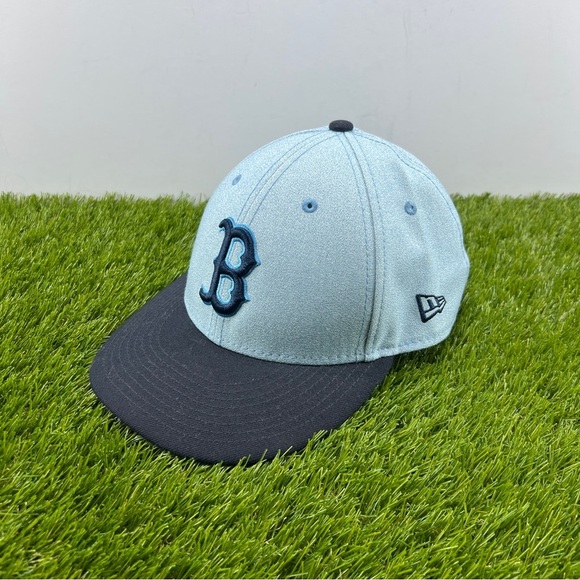 New Era BOSTON RED SOX 59Fifty MLB Baseball  Blue Fitted Hat Cap Size 7 1/4 - Picture 1 of 7